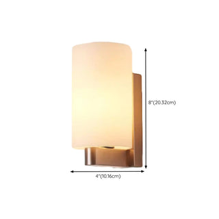 Mini Simple White Cylinder Metal Wall Sconce Light Zawala #size