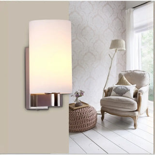 Mini Simple White Cylinder Metal Wall Sconce Light Zawala Image - 2
