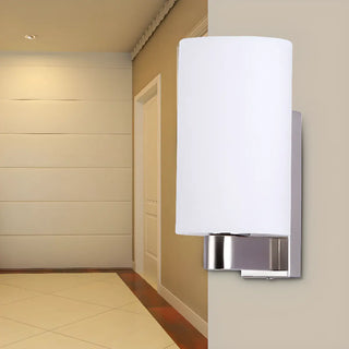 Mini Simple White Cylinder Metal Wall Sconce Light Zawala Image - 3