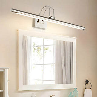 ZOWALA - Modern Stylish Silver Linear LED Metallic Vanity Light Image - 1