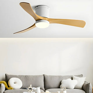 ZOWALA - Simple 3-Blade Flush Mount Fan with Light Image - 2