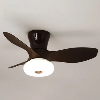 ZOWALA - Simple 3 Blade White Flush Mount Fan Light Image - 10