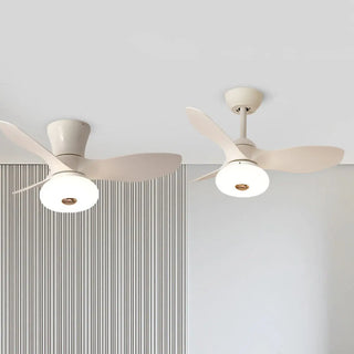 ZOWALA - Simple 3 Blade White Flush Mount Fan Light Image - 14