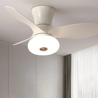 ZOWALA - Simple 3 Blade White Flush Mount Fan Light Image - 2