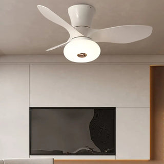 ZOWALA - Simple 3 Blade White Flush Mount Fan Light Image - 4