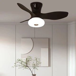 ZOWALA - Simple 3 Blade White Flush Mount Fan Light Image - 5