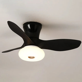ZOWALA - Simple 3 Blade White Flush Mount Fan Light Image - 9