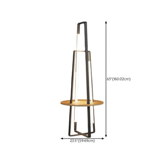 Black Metal Simple LED Geometric Shelf Floor Lamp Zawala #size