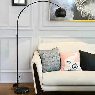 Adjustable Height Simple Yellow Dome Metal Floor Lamp Zawala Image - 1
