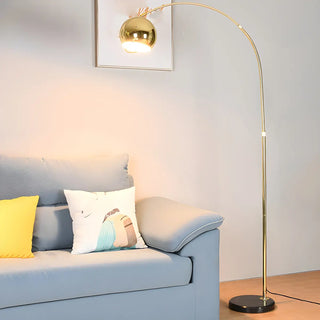 Adjustable Height Simple Yellow Dome Metal Floor Lamp Zawala Image - 2