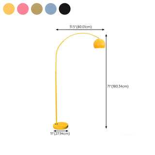 Adjustable Height Simple Yellow Dome Metal Floor Lamp Zawala #size