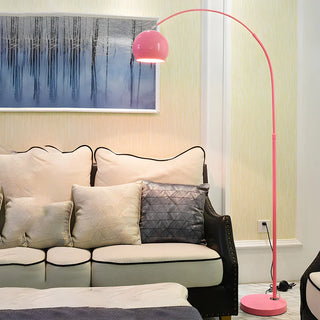 Adjustable Height Simple Yellow Dome Metal Floor Lamp Zawala Image - 3
