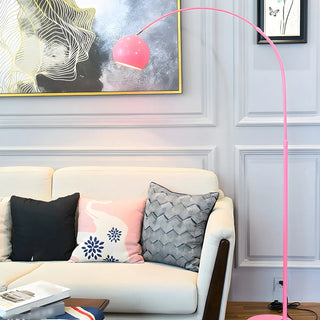 Adjustable Height Simple Yellow Dome Metal Floor Lamp Zawala Image - 4