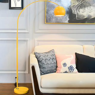 Adjustable Height Simple Yellow Dome Metal Floor Lamp Zawala Image - 7