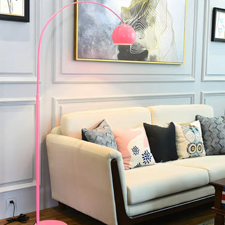 Adjustable Height Simple Yellow Dome Metal Floor Lamp Zawala Image - 8