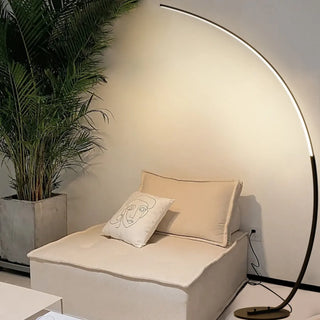 ZOWALA - Simple Black Arc Linear LED Floor Light Image - 3