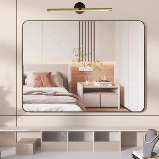 Simple Circular Backplate Gold Linear Vanity Light Zawala Image - 1