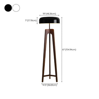 Simple Black Dome Shade Wooden Tripod Floor Lamp Zawala #size