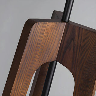 Simple Black Dome Shade Wooden Tripod Floor Lamp Zawala Image - 5