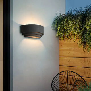 Simple Mini Concrete Multi-Tier Arch Wall Light Grey Zawala Image - 1