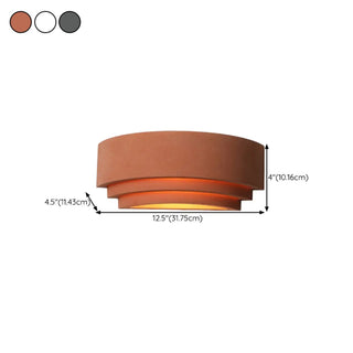 Simple Mini Concrete Multi-Tier Arch Wall Light Grey Zawala #size