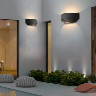 Simple Mini Concrete Multi-Tier Arch Wall Light Grey Zawala Image - 6