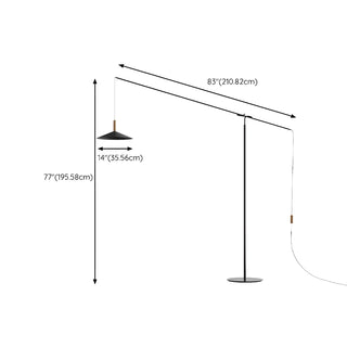 Adjustable Simple Hanging Cone Cantilever Floor Lamp Zawala #size