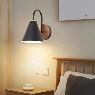 Modern Cone Iron Shade Downlight Small Wall Light Black Image - 4