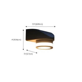 Simple Cylinder Aluminum LED Outdoor Wall Light Black #size