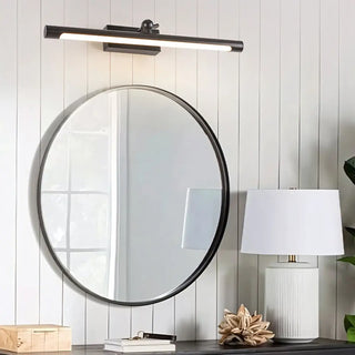 Modern Black Cylinder Metal Mirror  Vanity LED Light Zawala Image - 2