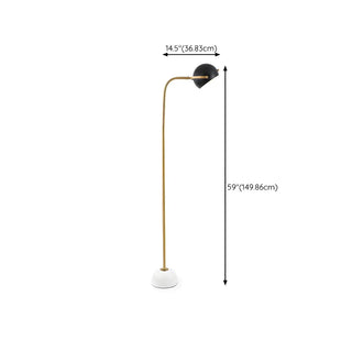Simple Black Dome Adjustable Metal LED Floor Lamp Zawala #size