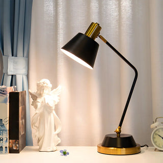 Simple Black Adjustable Bell Shade Metal Table Lamp Zawala Image - 1