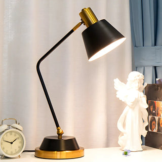Simple Black Adjustable Bell Shade Metal Table Lamp Zawala Image - 3