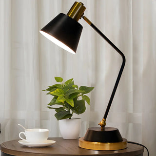 Simple Black Adjustable Bell Shade Metal Table Lamp Zawala Image - 4