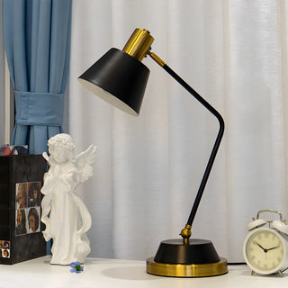 Simple Black Adjustable Bell Shade Metal Table Lamp Zawala Image - 8