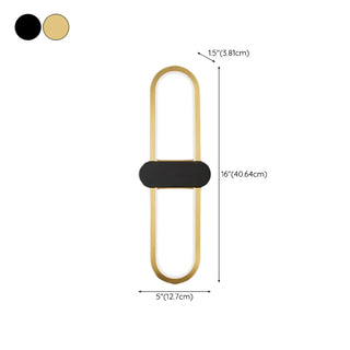 ZOWALA - Simple Gold Oval LED Vanity Wall Light Fixtures #size