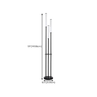 Adjustable Height Black Stand Simple Tube Floor Lamp Zawala #size