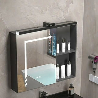 Black Modern Rectangular LED Mirror Vanity Light Zawala Image - 1