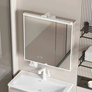 Black Modern Rectangular LED Mirror Vanity Light Zawala Image - 4
