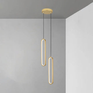 ZOWALA - Modern Black Bedroom Oval Round Hanging Pendant Light Image - 11