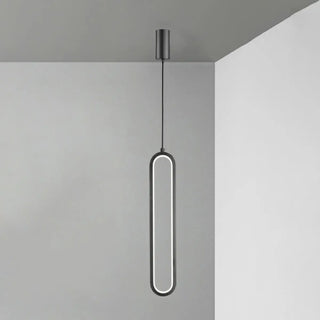ZOWALA - Modern Black Bedroom Oval Round Hanging Pendant Light Image - 7