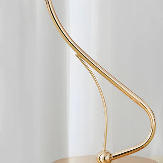 Elegant Frosted Glass Shade Arc Metal Base Table Lamp Zawala Image - 12