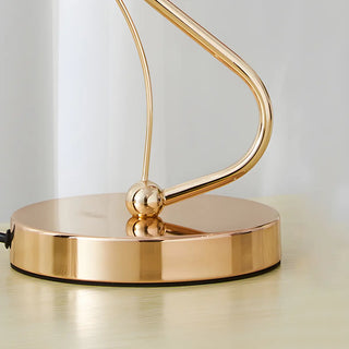Elegant Frosted Glass Shade Arc Metal Base Table Lamp Zawala Image - 14