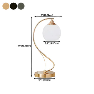 Elegant Frosted Glass Shade Arc Metal Base Table Lamp Zawala #size
