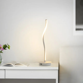 Simple Linear Spiral Candle Cordless LED Table Lamp Zawala Image - 2