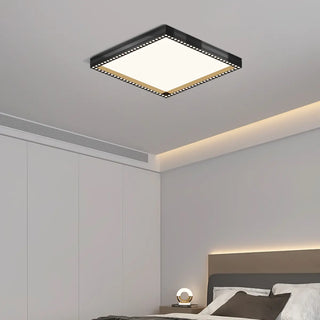 ZOWALA - Bedroom Minimalist Black Square Flush Mount Light Image - 1