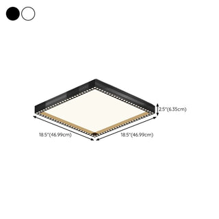 ZOWALA - Bedroom Minimalist Black Square Flush Mount Light #size