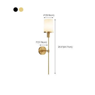 Simple Cylinder and Linear Metal LED Wall Sconce Zawala #size