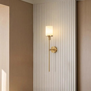 Simple Cylinder and Linear Metal LED Wall Sconce Zawala Image - 2