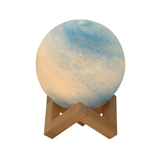 Modern Glass Moon Globe Wooden Base Decor Table Lamp Zawala Image - 20